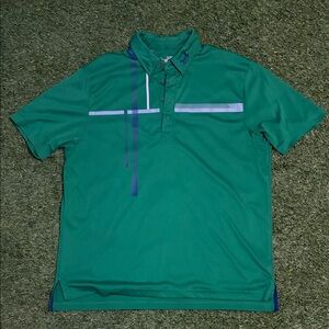 Under Armour Green and Blue Polo Shirt